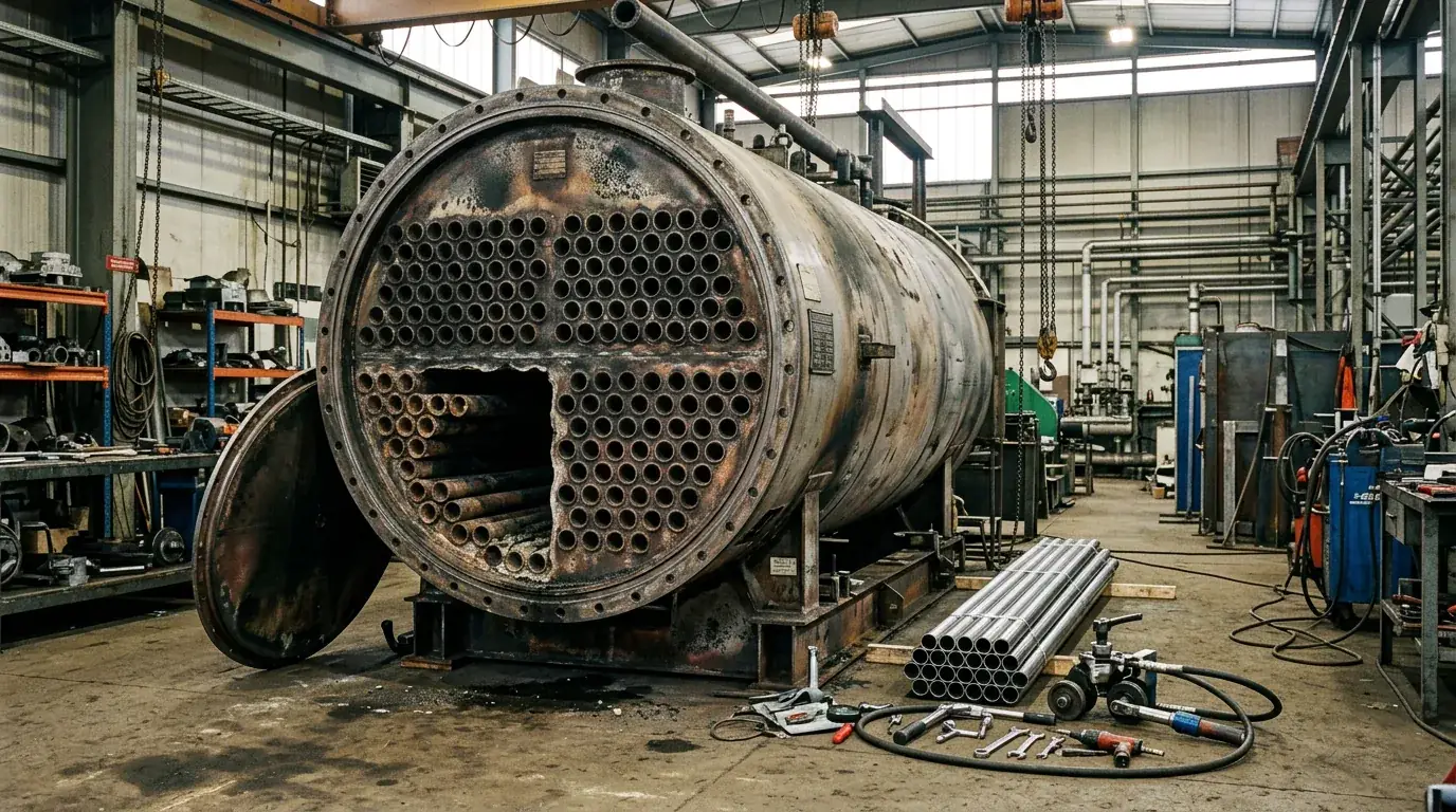 Tube ends rolled in