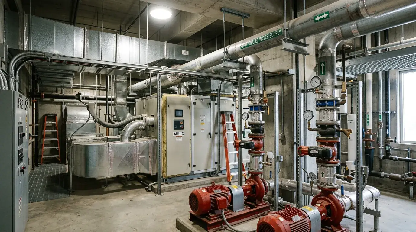 Pump set and valved headers